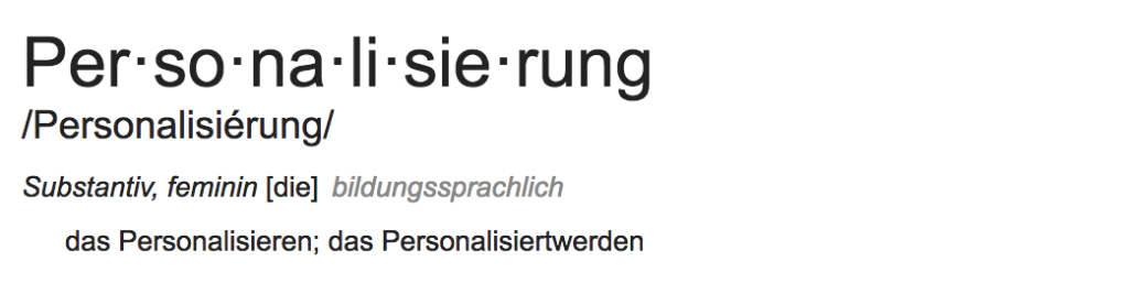 Definition Personalisierung